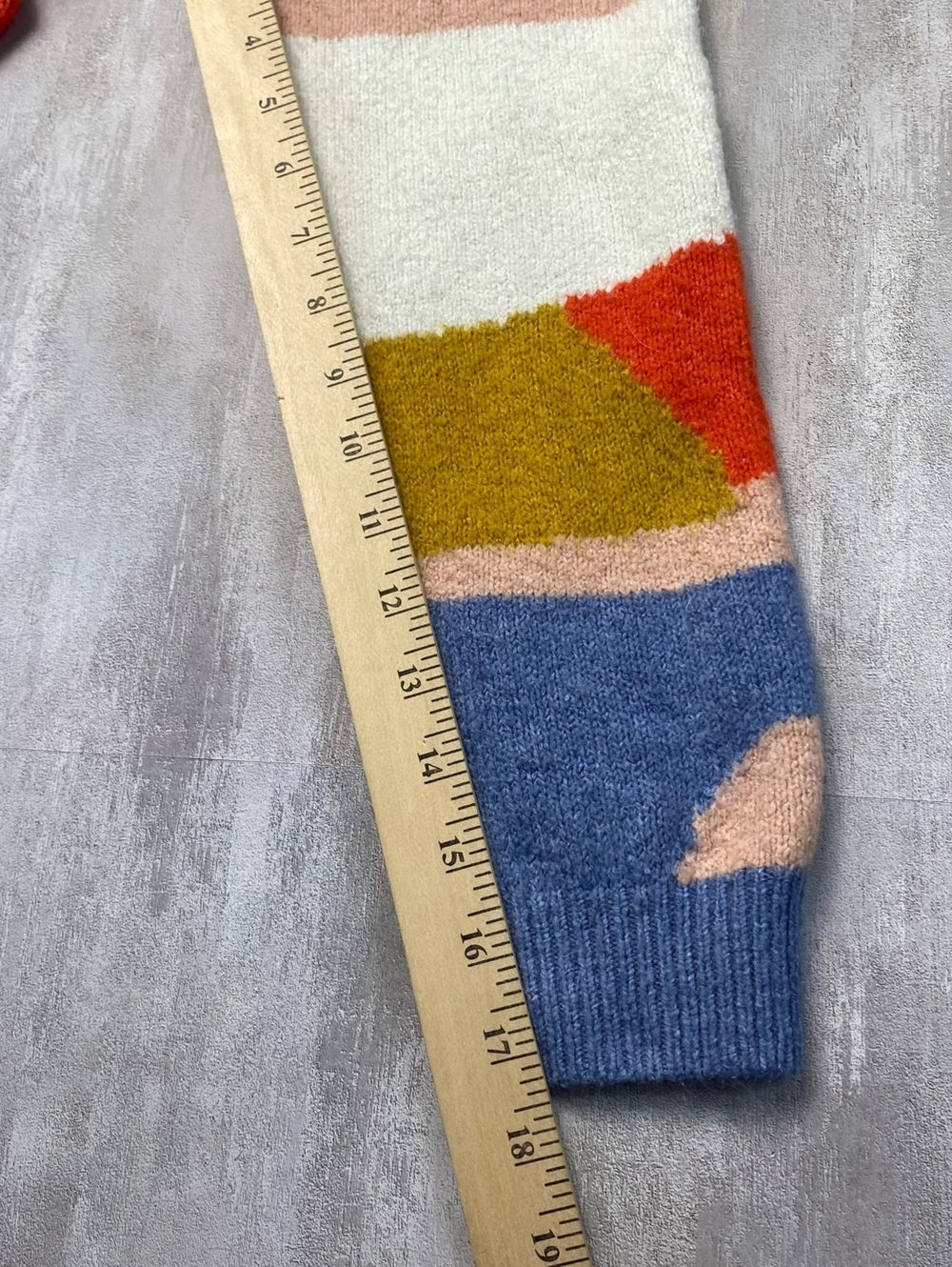 Debut Womens Extra Small Abstract Colorblock Knit Sweater Oversized - Picture 5 of 7